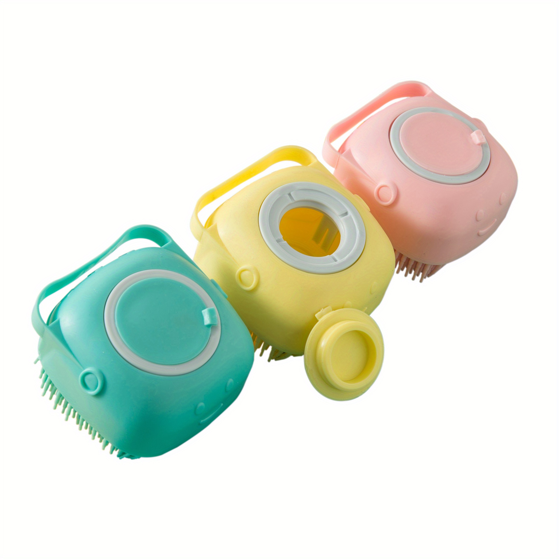 Silicone Bath Brush with Built-In Soap Dispenser, Gentle Cleaning